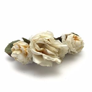 Cream Flowers French Clip Barrette